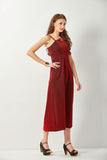 Red Shimmery Sleeveless Dress