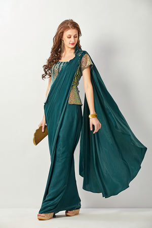 Gold Sequin Saree