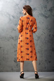 Summerish Mustard and Blue A-line Dress