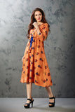 Summerish Mustard and Blue A-line Dress