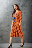 Summerish Mustard and Blue A-line Dress