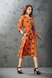 Summerish Mustard and Blue A-line Dress