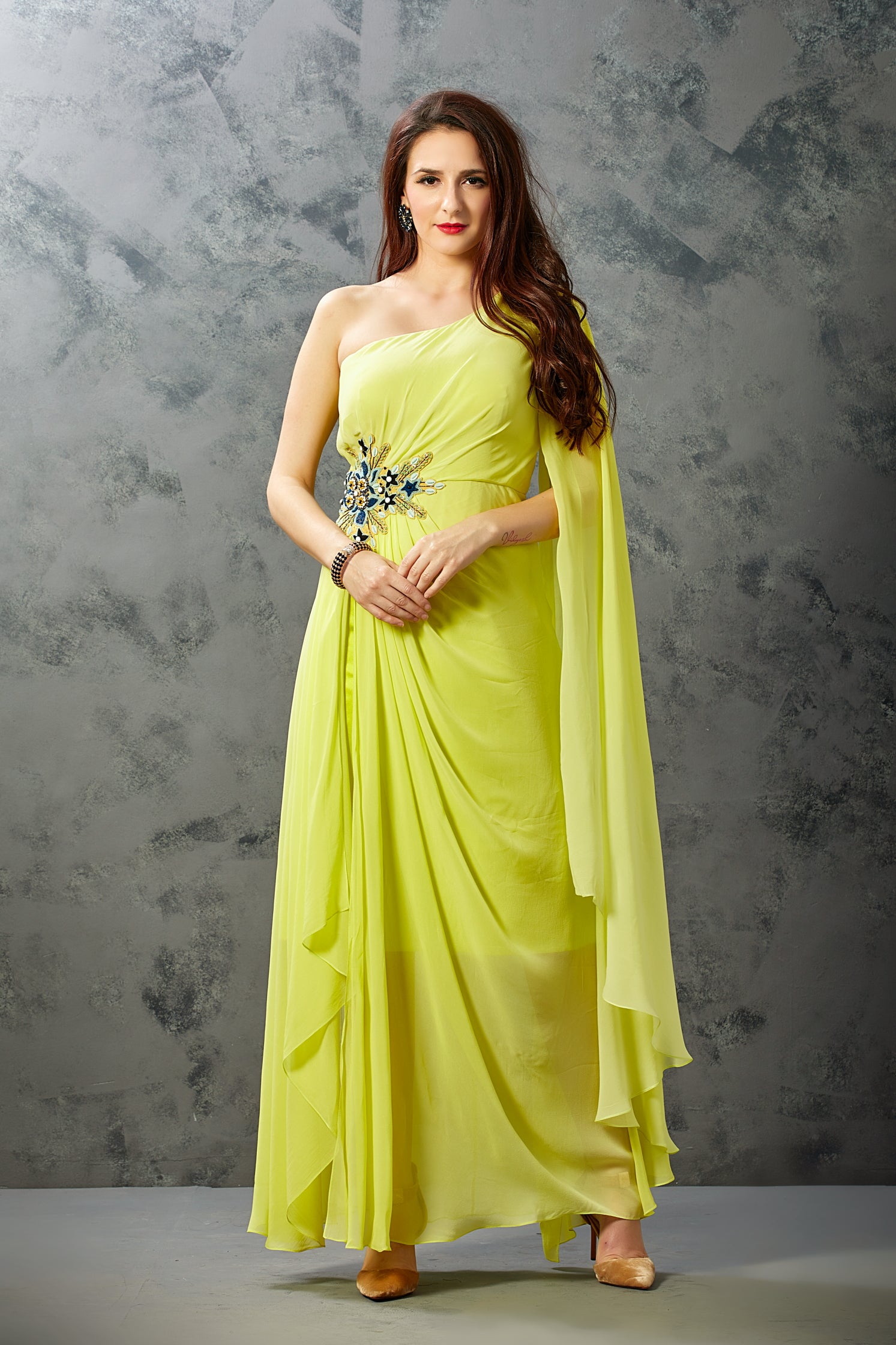 Delana Formal One-Shoulder Satin Dress | Windsor
