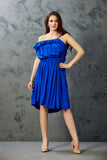 Blue One Shoulder Short Dress
