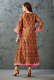 Elegant A-line Mix Print Dress