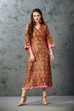 Elegant A-line Mix Print Dress