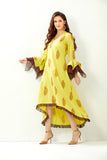 Warm yellow asymmetric dress