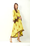 Warm yellow asymmetric dress