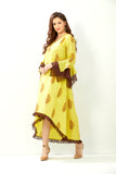 Warm yellow asymmetric dress