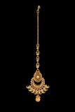 Golden Set with Polki Beads with Mangtika and Earrings