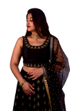 Traditional Embroidered Black Lehenga