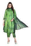 Blue-green tie-dye suit with dupatta