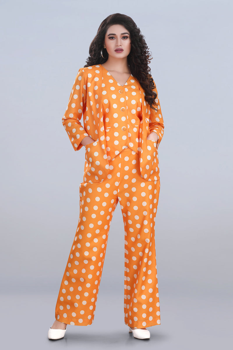 Orange Polka Dot Co-ord Set