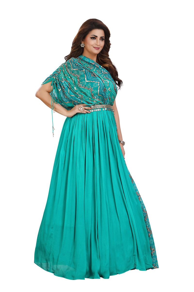 Marine Blue One Shoulder Sequins Dress