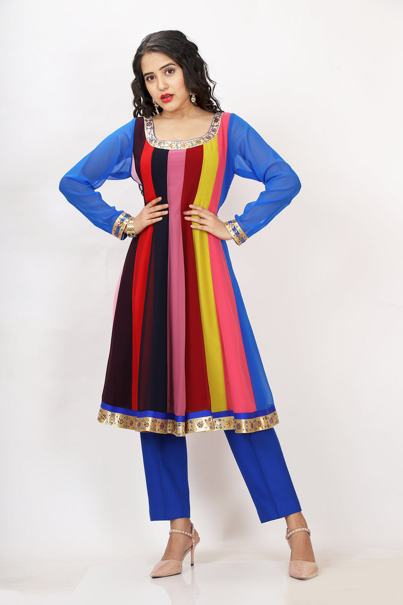 Multicoloured Kurta Set