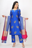 Royal Blue Embroidered Indian Suit