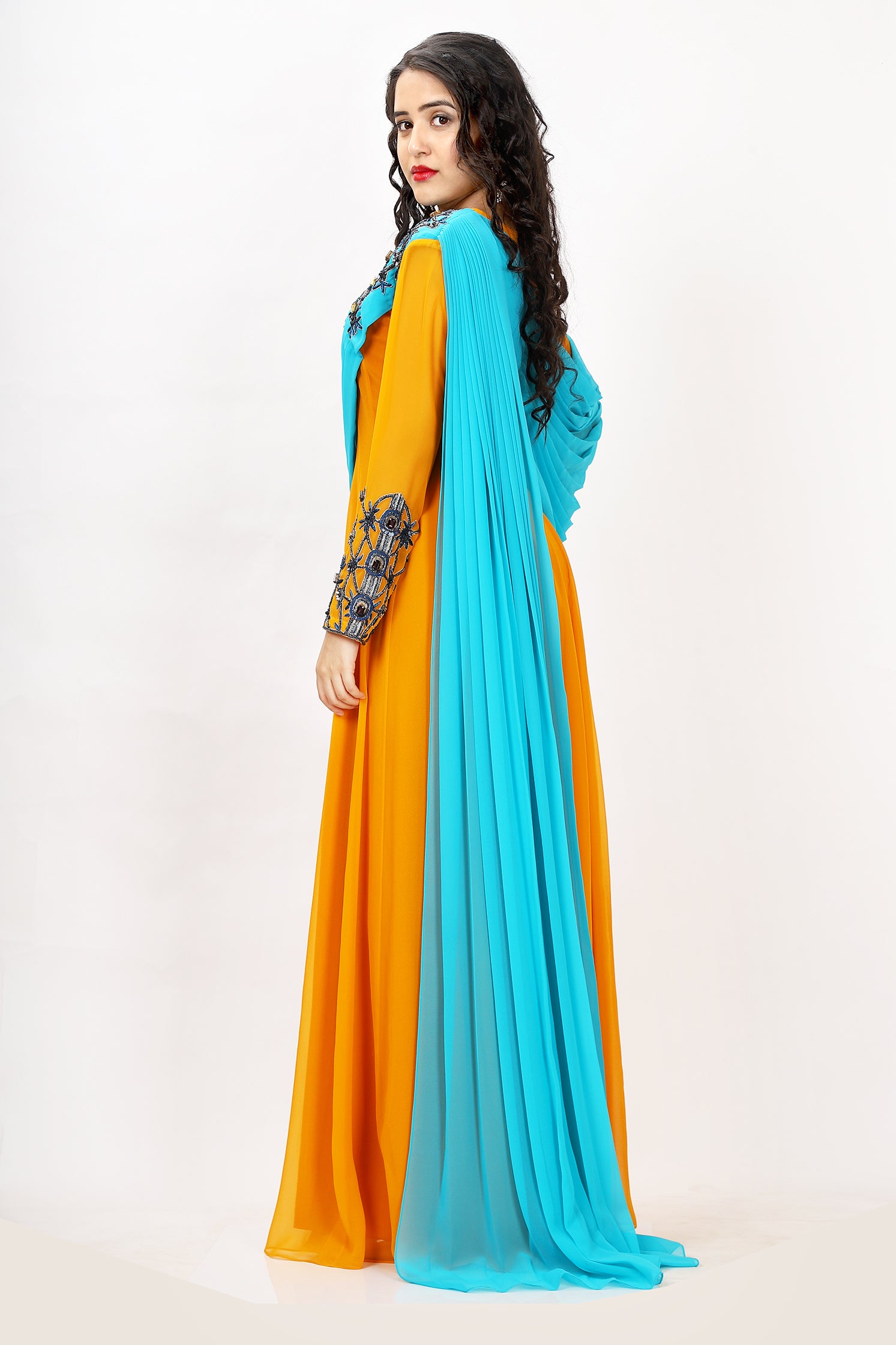 Cowled Robe Ethereal Yellow Cowled Gown – Mehr By Pretty