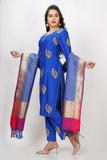 Royal Blue Embroidered Indian Suit